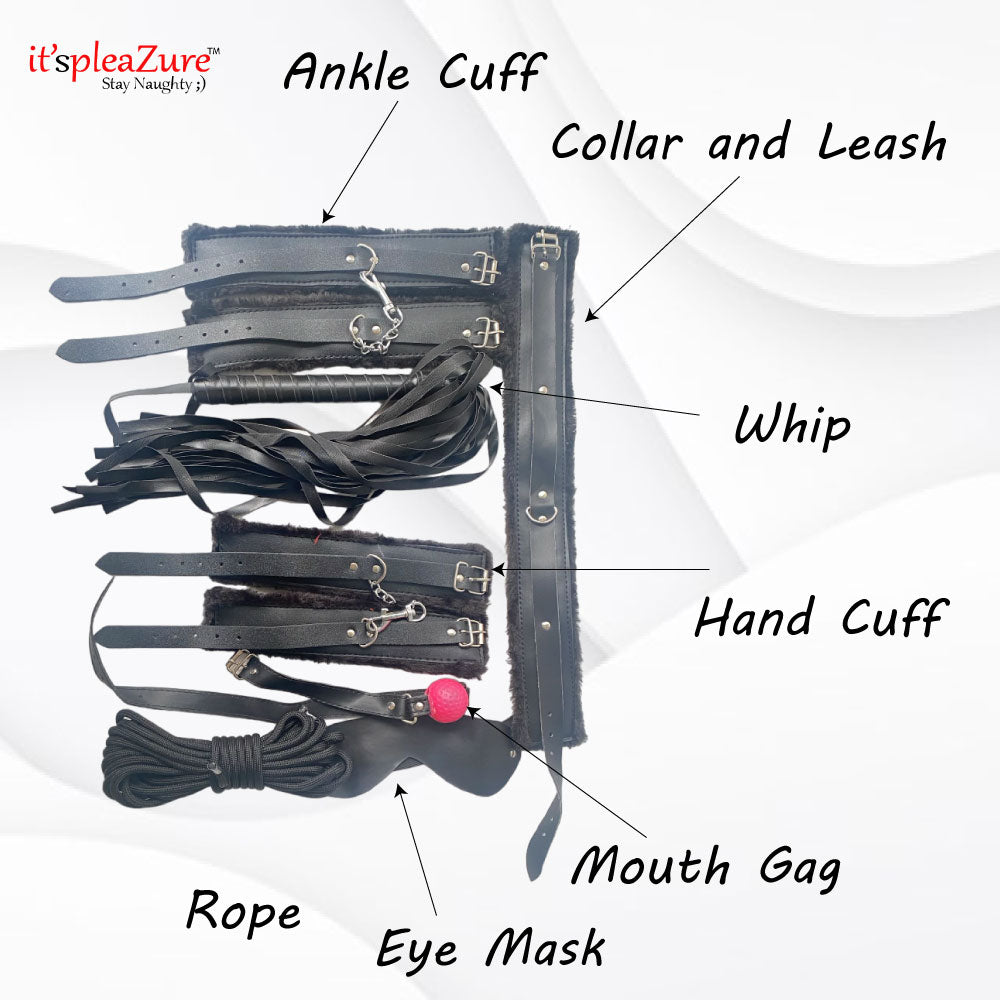 Buy Black 7 Piece Bondage Kit Black For Rs 4 499 00 At Itspleazure