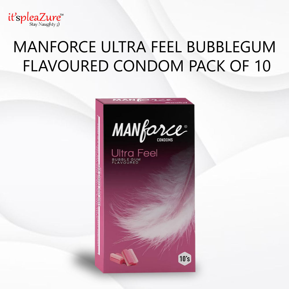 Shop Manforce Pink Bubblegum Flavoured Condom Pack Of 10 at Best