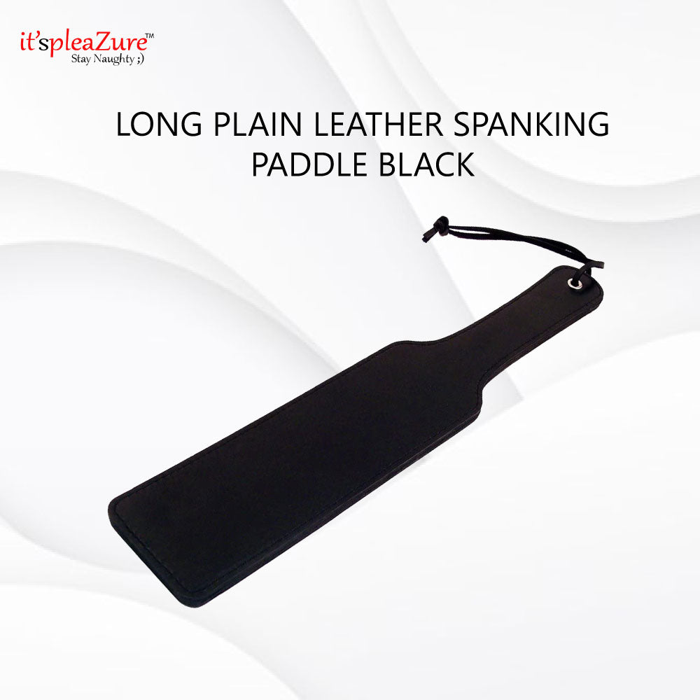 Itspleazure Long Plain Leather Spanking Paddle Black