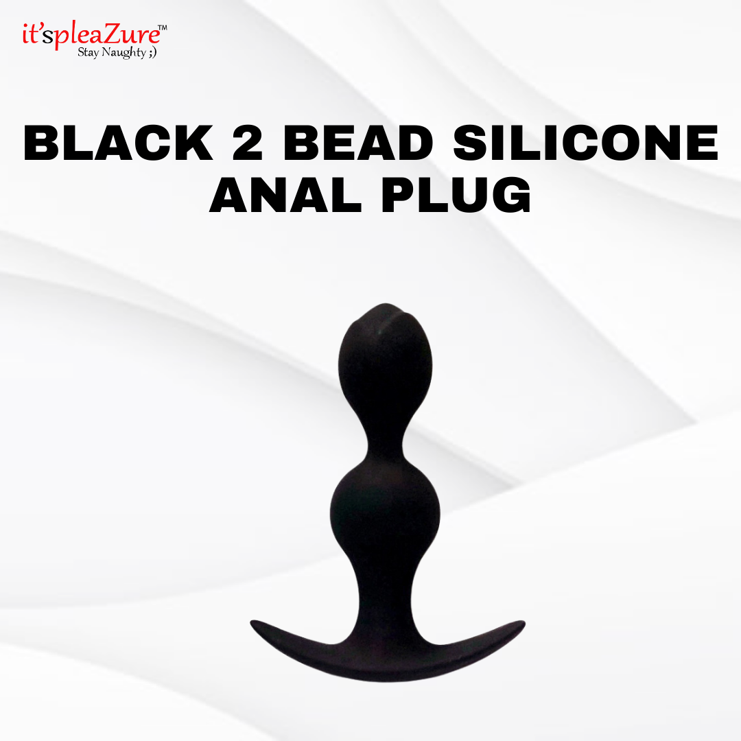 ItspleaZure Black 2 Bead Silicone Anal Plug