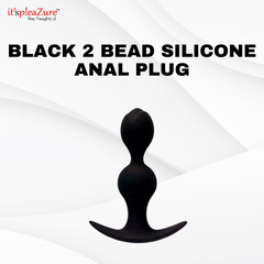 ItspleaZure Black 2 Bead Silicone Anal Plug