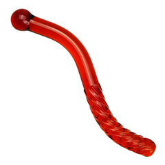 ItspleaZure Orange S shaped Swirl Glass Dildo