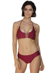 ItspleaZure Maroon Strappy Bikini Swimsuit For Women