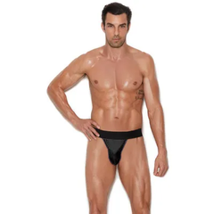 Itspleazure Wide Waist Starp Black Men's Bikini Thong