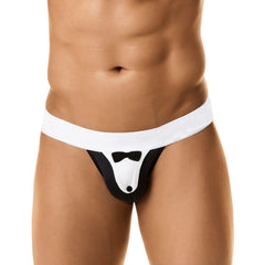 ItspleaZure Black and White Bow Thong for Men