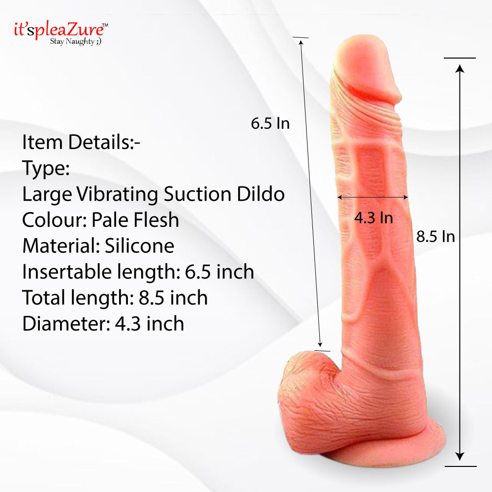 Itspleazure Silicone 8.5 inch Realistic Vibrating Dildo With Suction Base