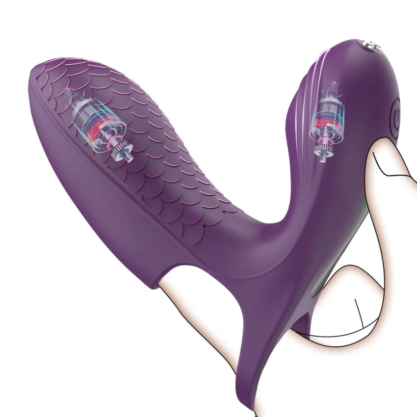 ItspleaZure Purple Fish Scale Finger Ring G Spot Massagers