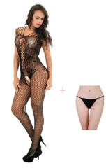 ItspleaZure Women's Fishnet Body Stockings & Free Thong