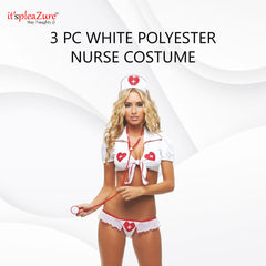 ItspleaZure 3 pc White Polyester Nurse Costume