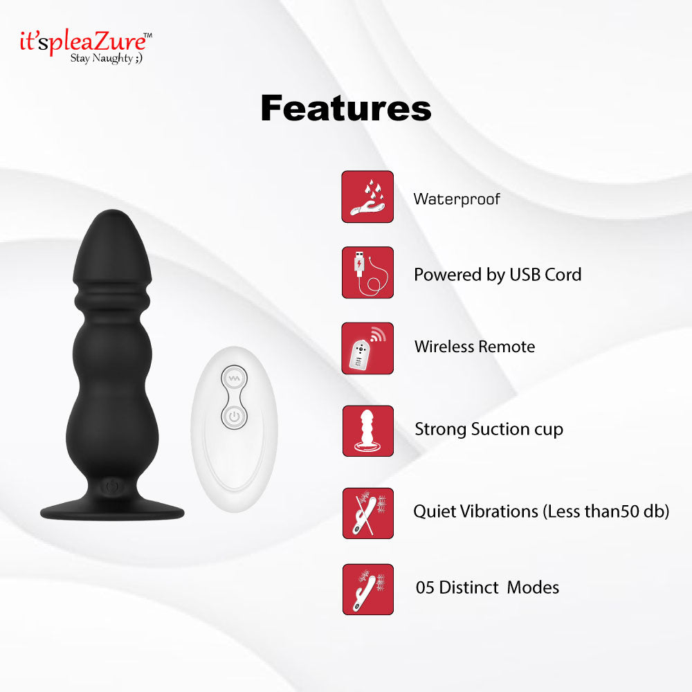 Itspleazure Vibrating Anal Plug with wireless remote