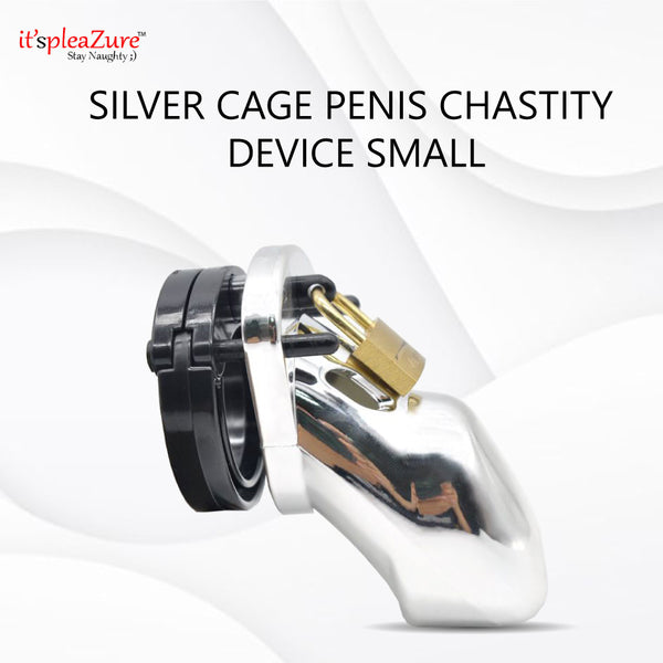 ItspleaZure Silver Cage Penis Chastity Device Small – itspleaZure