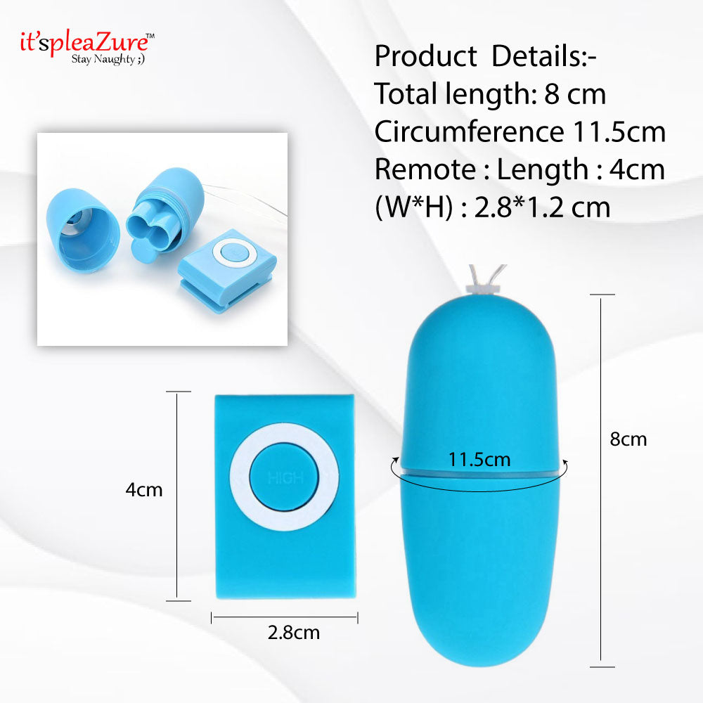 Blue Mini Remote Control single Vibrating Egg for Women at Itspleazure