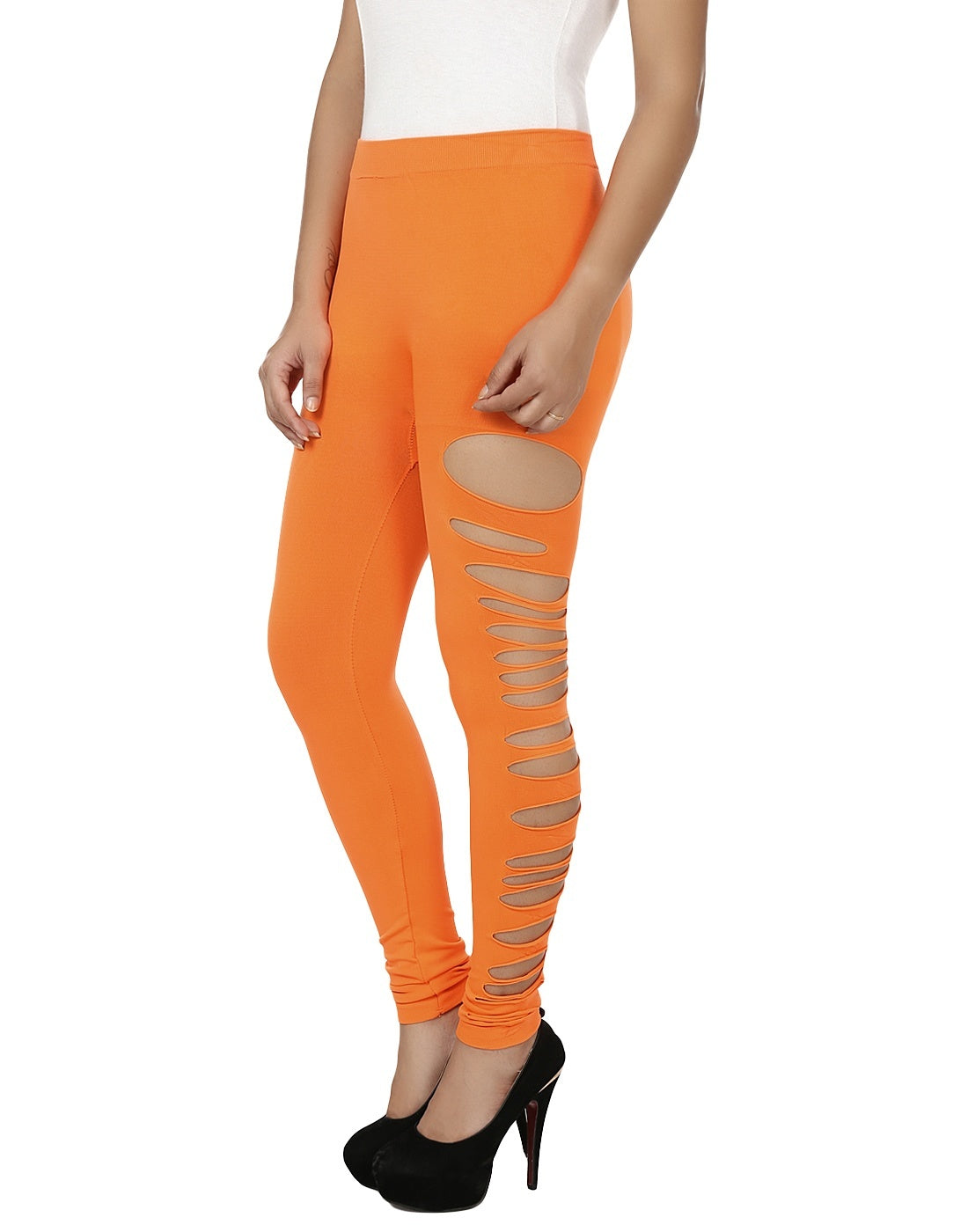 ItspleaZure Shredded Leggings- Orange