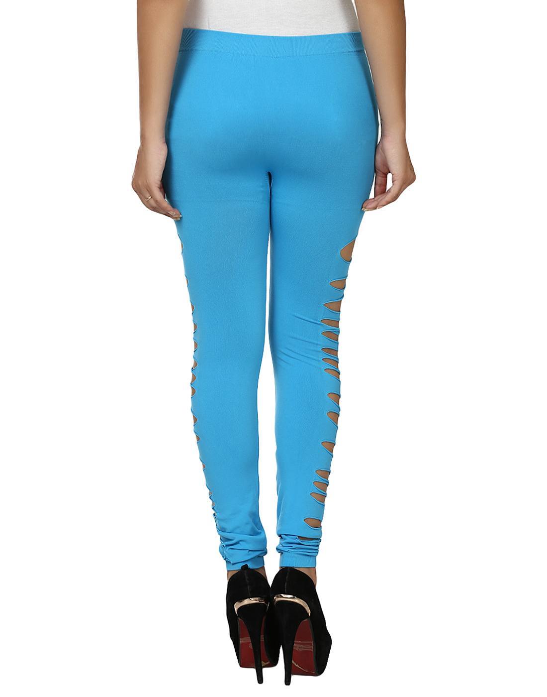 ItspleaZure Shredded Leggings- Light Blue