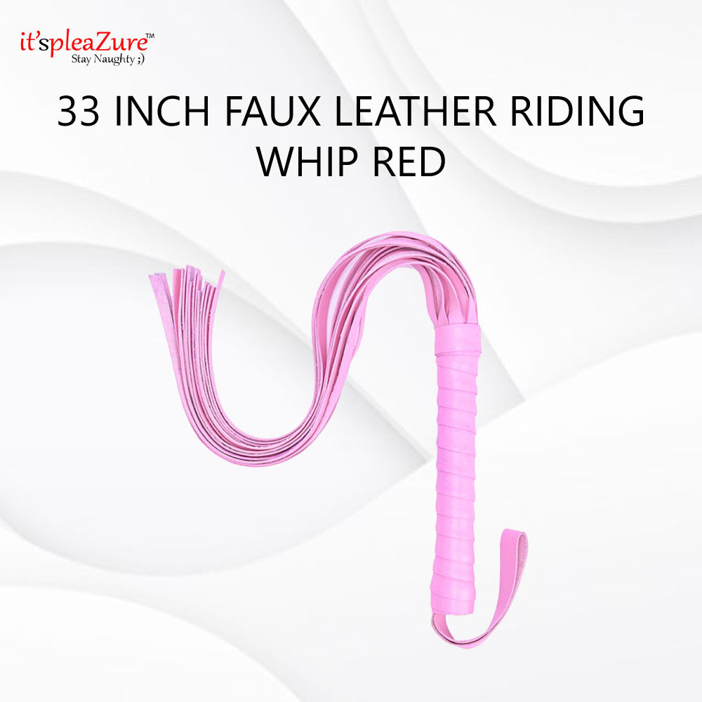 Pink Faux Leather Riding Mini Whip Bondage Product at Itspleazure