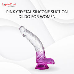 Itspleazure Crystal Silicone Suction Dildo for Women