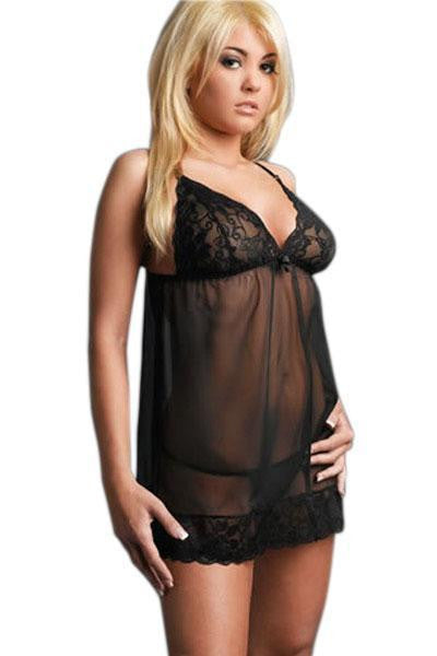 Black Sleeveless Sexy Babydoll for Women at itspleaZure