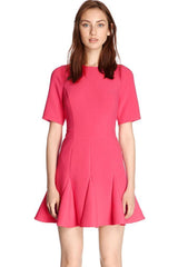 ItspleaZure Woman's Pink Fluted Hem Skater Dress for  at itspleaZure