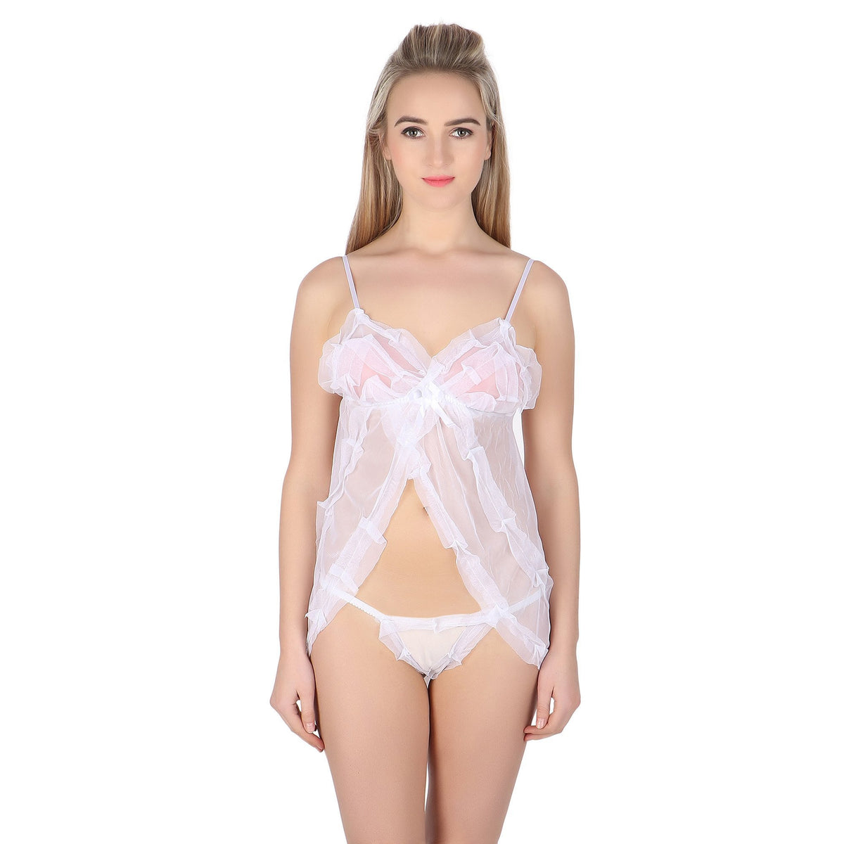 Itspleazure White sexy sleepwear babydoll for women for  at itspleaZure